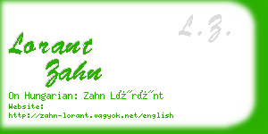 lorant zahn business card